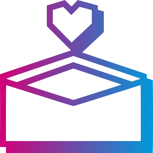 Icône incription à la newsletter (lettre et coeur)