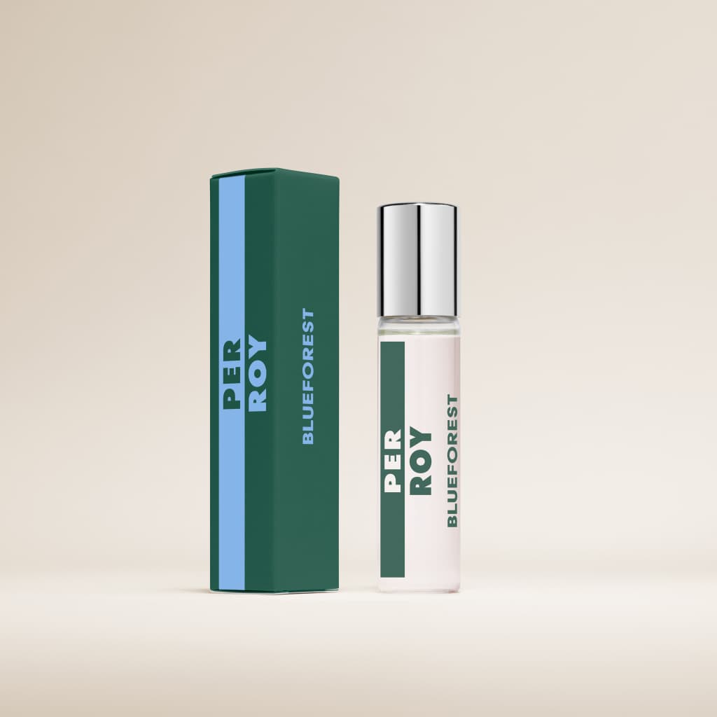 Perroy Packshot flacon et emballage 15ml Blueforest fond beige