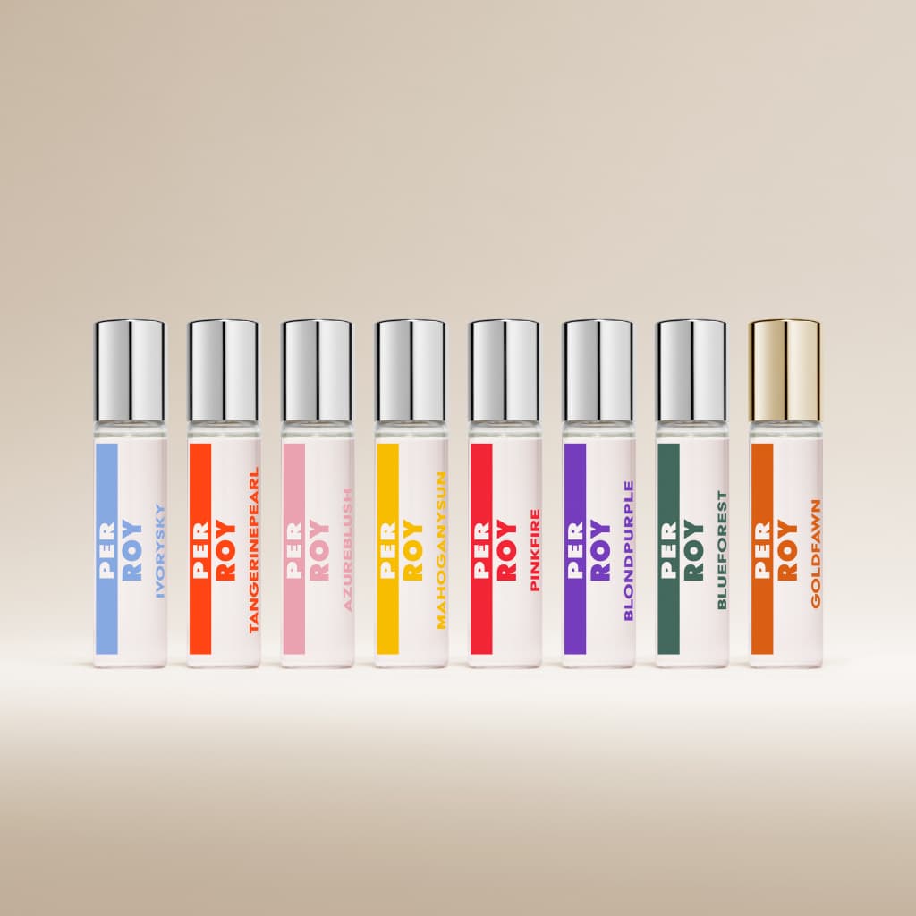 Perroy Packshot flacons 15ml Mood Palette fond beige